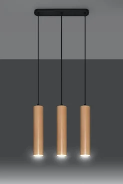 Hängelampen|Esszimmer Lampen*Sollux Hängeleuchte Holz 2-flammig GU10 BAYLEE Esszimmer