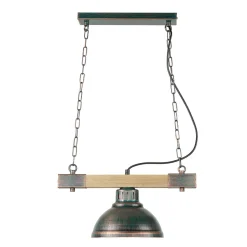 Hängelampen|Esszimmer Lampen*Luminex Hängeleuchte Holz Metall E27 in Kupfer Antik HAKON