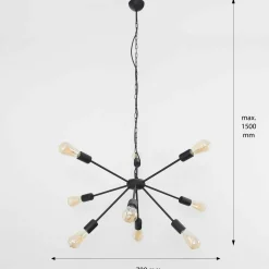 Nowodvorski Hängeleuchte in Schwarz Ø77cm 9-flmg< Hängelampen|Esszimmer Lampen