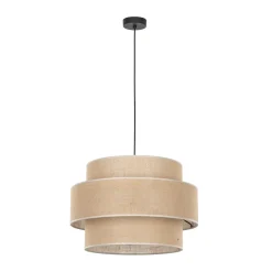 TK Lighting Hängeleuchte Jute rund Ø 50 cm H: max. 110 cm 3x E27 Boho< Wohnzimmerlampen|Küchenlampen