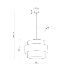 TK Lighting Hängeleuchte Jute rund Ø 50 cm H: max. 110 cm 3x E27 Boho< Wohnzimmerlampen|Küchenlampen
