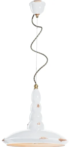 Wohnzimmerlampen|Esszimmer Lampen*Ferroluce Hängeleuchte Keramik E27 Ø 40 cm rund H: max. 137 cm