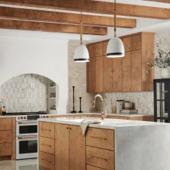 Hängelampen|Wohnzimmerlampen*Elstead Hängeleuchte Keramik E27 Ø 25,4 cm Retro Design