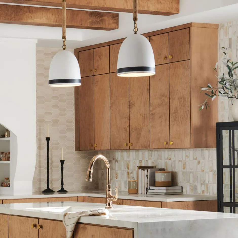 Hängelampen|Wohnzimmerlampen*Elstead Hängeleuchte Keramik E27 Ø 25,4 cm Retro Design