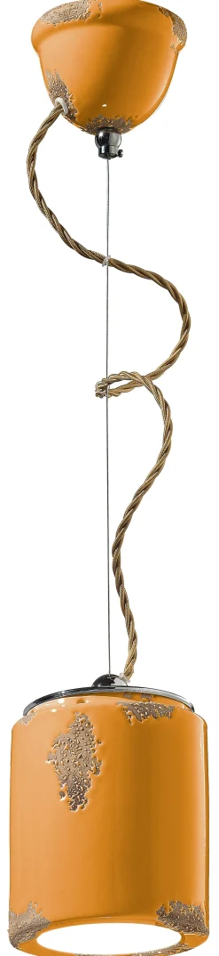 Keramiklampen|Rustikale Lampen*Ferroluce Hängeleuchte Keramik E27 Ø 12,5 cm rund H: max. 114 cm