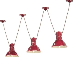 Wohnzimmerlampen|Keramiklampen*Ferroluce Hängeleuchte Keramik E27 Bordeaux Shabby Antik ANNA