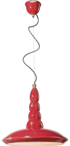 Wohnzimmerlampen|Esszimmer Lampen*Ferroluce Hängeleuchte Keramik E27 D: 40 cm rund H: max. 137 cm