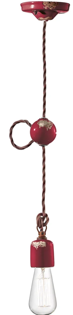 Ferroluce Hängeleuchte Keramik E27 H: max. 120 cm Vintage Handarbeit< Bürolampen|Wohnzimmerlampen