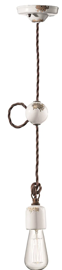 Ferroluce Hängeleuchte Keramik E27 H: max. 120 cm Vintage ARASI< Bürolampen|Wohnzimmerlampen