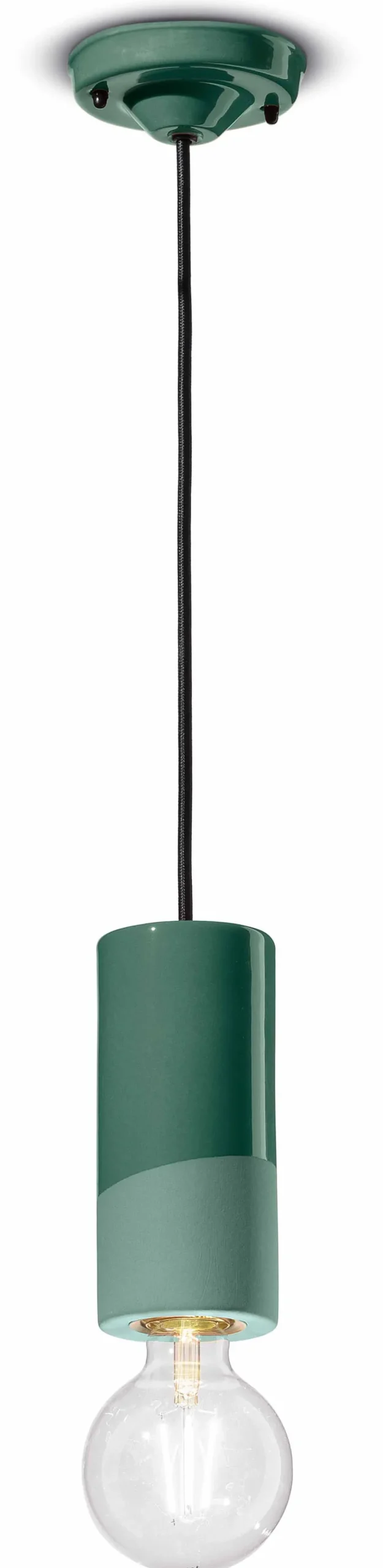 Esszimmer Lampen|Wohnzimmerlampen*Ferroluce Hängeleuchte Keramik E27 rund D: 8 cm Grün