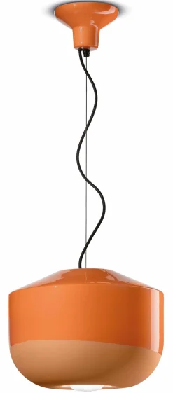 Ferroluce Hängeleuchte Keramik E27 rund D: 35 cm H: max. 148 cm< Wohnzimmerlampen|Keramiklampen