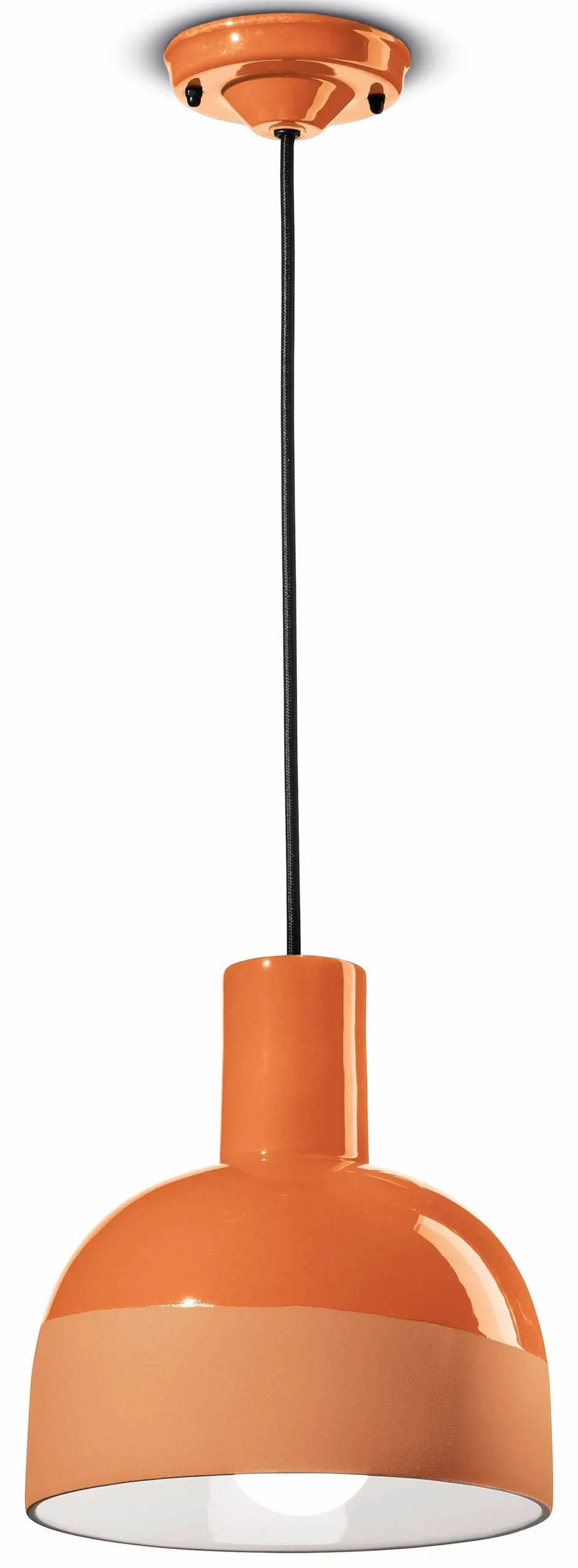 Wohnzimmerlampen|Keramiklampen*Ferroluce Hängeleuchte Keramik rund Ø 22,5 cm H: max. 146,5 cm