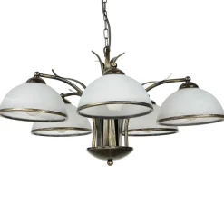 Luminex Hängeleuchte KORFU in Messing Antik 5-flmg< Hängelampen|Esszimmer Lampen