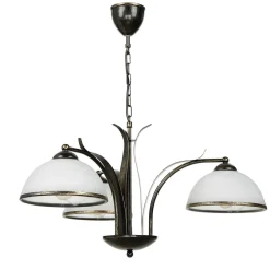 Wohnzimmerlampen|Glaslampen*Luminex Hängeleuchte KORFU in Messing Antik 3-flmg