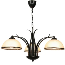 Wohnzimmerlampen|Glaslampen*Luminex Hängeleuchte KORFU in Messing Antik 3-flmg