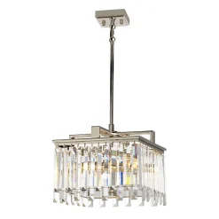 Elstead Hängeleuchte Kristall in Nickel Klar Art Déco< Hängelampen|Esszimmer Lampen