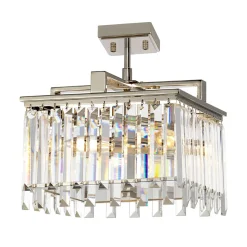 Elstead Hängeleuchte Kristall in Nickel Klar Art Déco< Hängelampen|Esszimmer Lampen