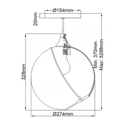 Hängelampen|Bürolampen*Elstead Hängeleuchte Kugel Metall Glas E27 D: 27,4 cm Vintage Design