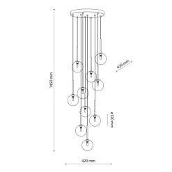 TK Lighting Hängeleuchte Kugel Metall Glas H: max. 145 cm verstellbar< Hängelampen|Esszimmer Lampen