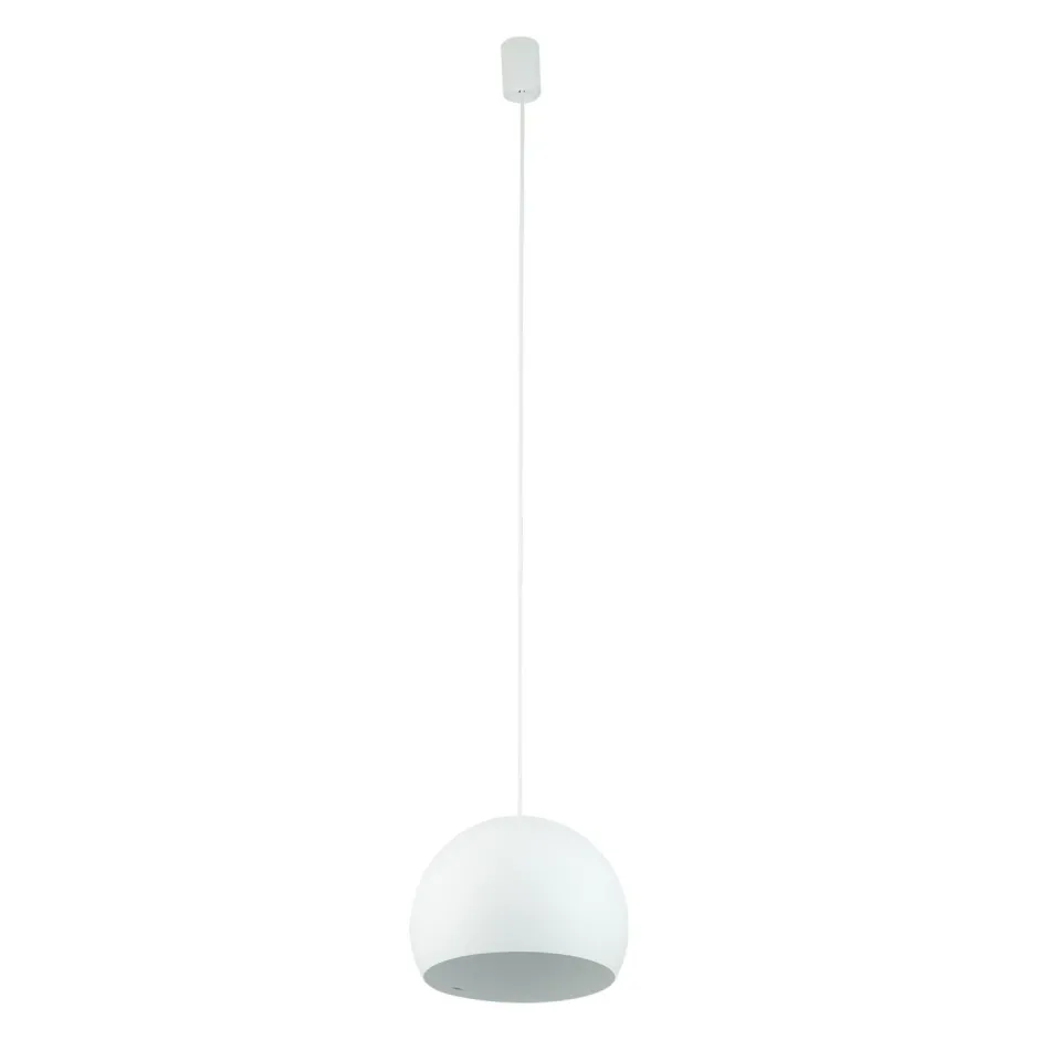 Hängelampen|Esszimmer Lampen*Nowodvorski Hängeleuchte Kugelschirm Ø 27,5 cm GU10 Weiß Metall Retro