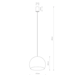 Hängelampen|Esszimmer Lampen*Nowodvorski Hängeleuchte Kugelschirm Ø 27,5 cm GU10 Weiß Metall Retro