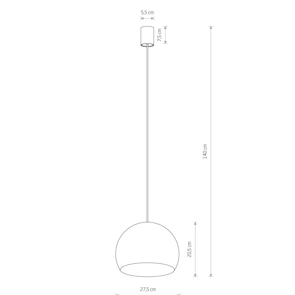 Hängelampen|Esszimmer Lampen*Nowodvorski Hängeleuchte Kugelschirm Ø 27,5 cm GU10 Weiß Metall Retro