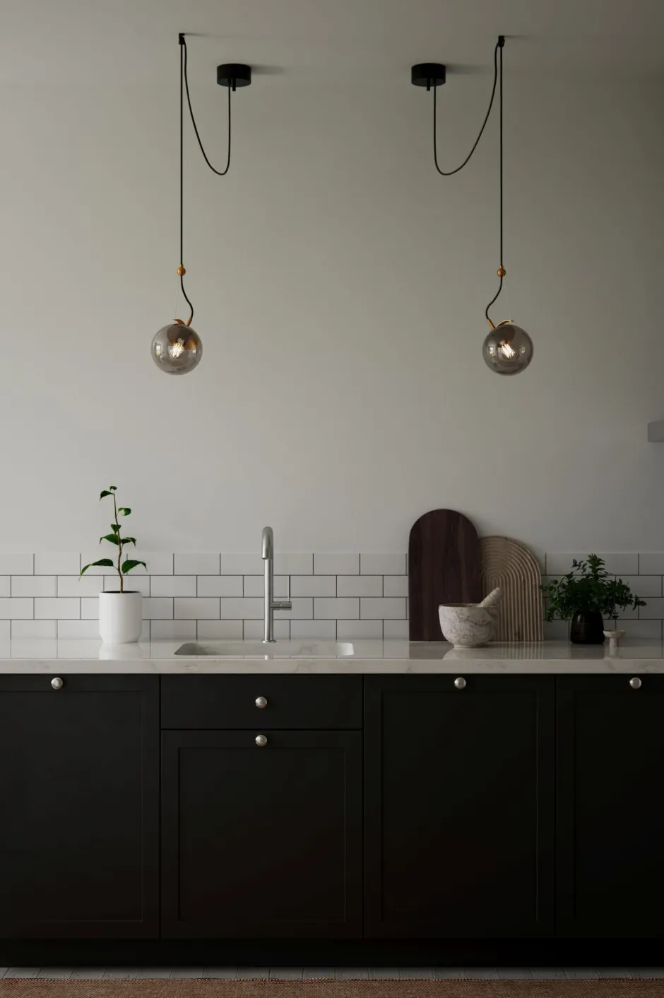 Hängelampen|Wohnzimmerlampen*By Rydéns Hängeleuchte Kugelschirm Rauchglas H: max. 150 cm E27