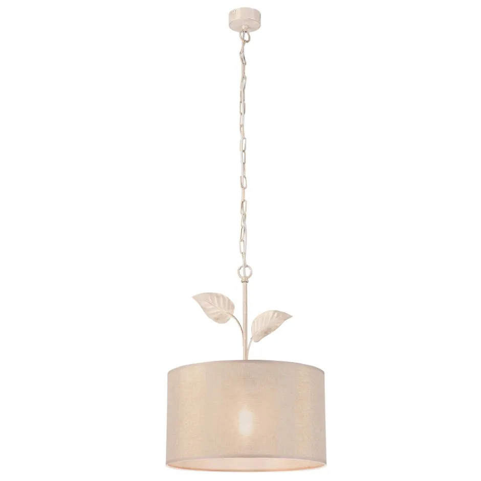 Schlafzimmer Lampen|Küchenlampen*Lamkur Hängeleuchte Landhaus Stoff Metall in Gold E27 Ø 35 cm