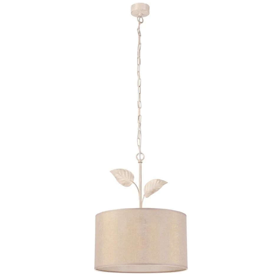 Schlafzimmer Lampen|Küchenlampen*Lamkur Hängeleuchte Landhaus Stoff Metall in Gold E27 Ø 35 cm