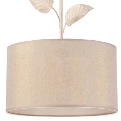 Schlafzimmer Lampen|Küchenlampen*Lamkur Hängeleuchte Landhaus Stoff Metall in Gold E27 Ø 35 cm