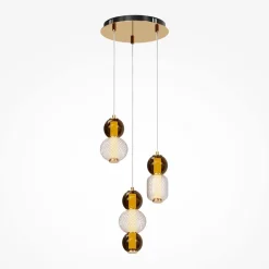 Led Lampen|Bürolampen*Maytoni Hängeleuchte LED Metall Rauchglas B: 38 cm 4000 lm INA