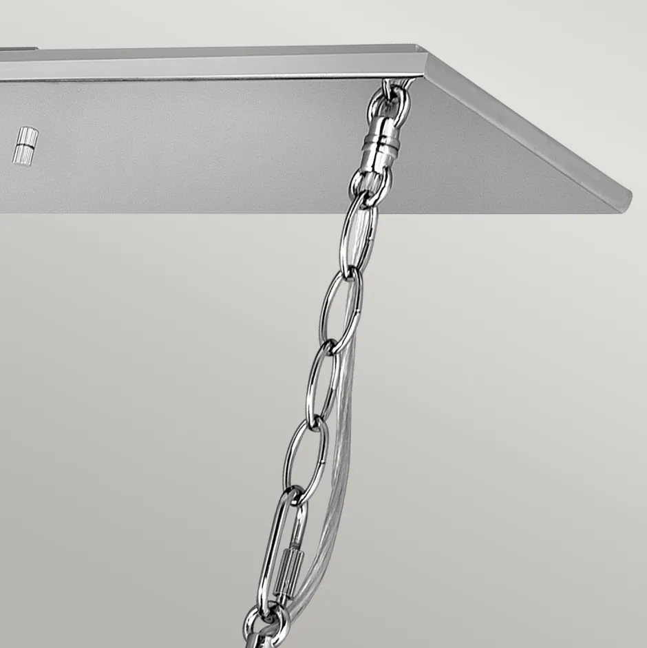 Bürolampen|Wohnzimmerlampen*Elstead Hängeleuchte länglich H: max. 142,9 cm Nickel poliert E27