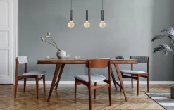 Wohnzimmerlampen|Esszimmer Lampen*Masterlight Hängeleuchte länglich Metall 3-flammig für E27 Esstisch