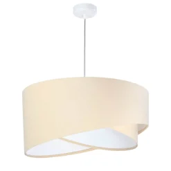 BPS Koncept Hängeleuchte MADAN Creme Weiß rund Ø50cm< Hängelampen|Esszimmer Lampen