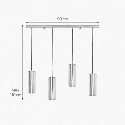 Giovanni Battista Hängeleuchte Messing B: 90cm H: max. 110cm verstellbar 4x E27< Hängelampen|Feuchtraumleuchten