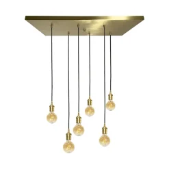 Giovanni Battista Hängeleuchte Messing massiv B: 80 cm in Bronze hell 6x E27< Hängelampen|Bürolampen