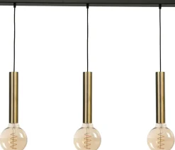 Masterlight Hängeleuchte Messing Schwarz 3-flammig Metall für E27< Hängelampen|Wohnzimmerlampen