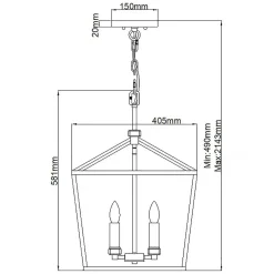 Elstead Hängeleuchte Metall B: 40,5 cm H: max. 216,9 cm E14< Hängelampen|Schlafzimmer Lampen