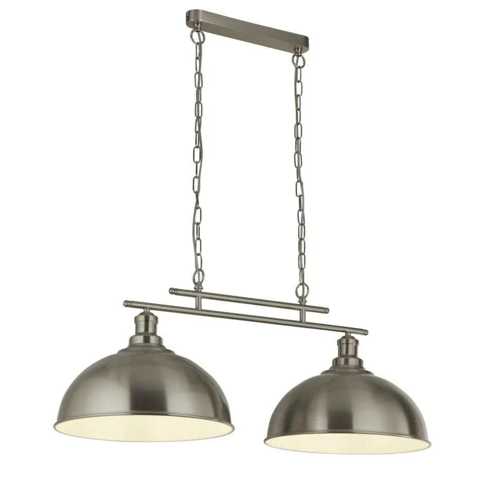 Hängelampen|Esszimmer Lampen*Searchlight Hängeleuchte Metall B: 81,5 cm in Silber 2-flammig E27