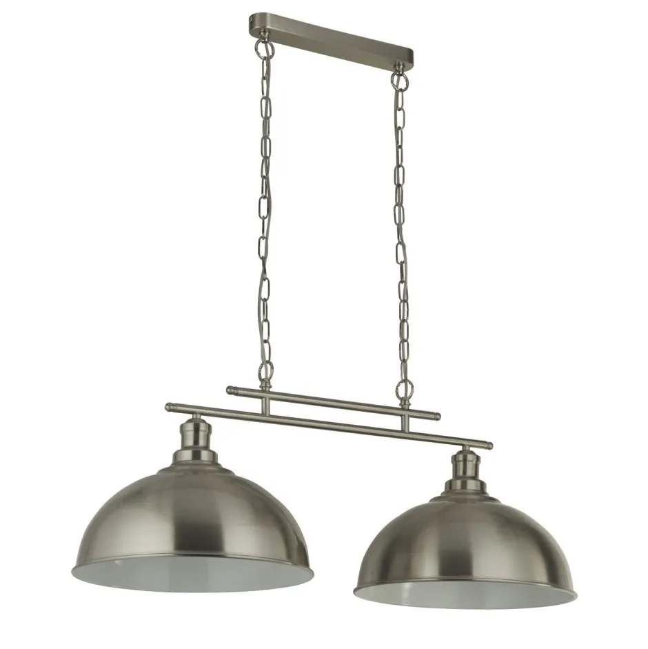 Hängelampen|Esszimmer Lampen*Searchlight Hängeleuchte Metall B: 81,5 cm in Silber 2-flammig E27