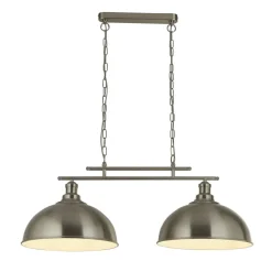 Hängelampen|Esszimmer Lampen*Searchlight Hängeleuchte Metall B: 81,5 cm in Silber 2-flammig E27