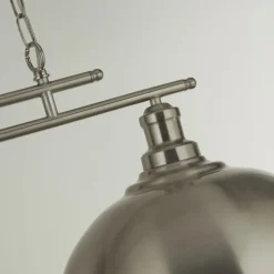 Hängelampen|Esszimmer Lampen*Searchlight Hängeleuchte Metall B: 81,5 cm in Silber 2-flammig E27