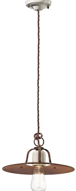 Ferroluce Hängeleuchte Metall E27 Ø 30 cm H: max. 133 cm rund< Wohnzimmerlampen|Keramiklampen