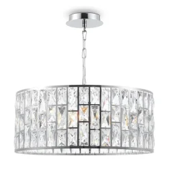 Maytoni Hängeleuchte Metall E27 Ø 50 cm H: max. 47,5 cm Chrom< Hängelampen|Esszimmer Lampen