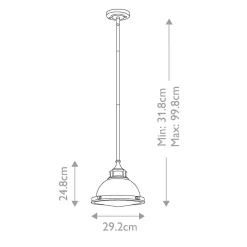 Hängelampen|Bürolampen*Elstead Hängeleuchte Metall E27 D: 29,2 cm rund H: max. 99,8 cm