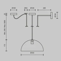 Maytoni Hängeleuchte Metall E27 D: 35 cm rund H: max. 320 cm< Hängelampen|Esszimmer Lampen