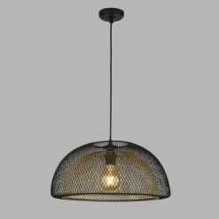 Searchlight Hängeleuchte Metall E27 D: 45,5 cm in Schwarz Gold< Hängelampen|Wohnzimmerlampen