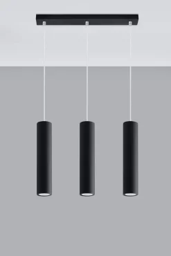 Sollux Hängeleuchte Metall 3-flammig GU10 B: 45 cm Schwarz< Hängelampen|Wohnzimmerlampen