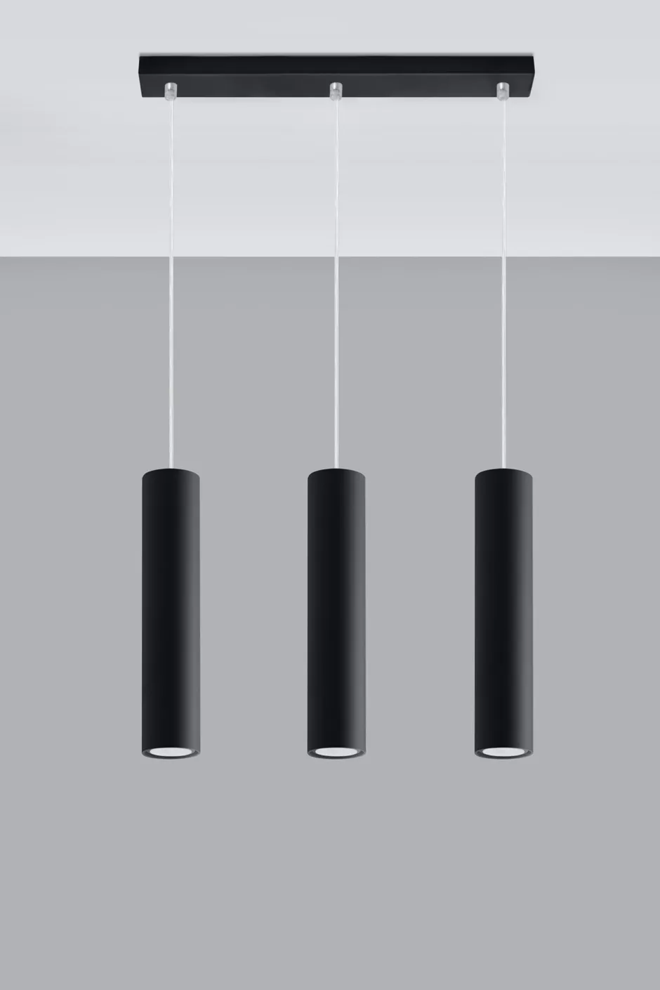 Sollux Hängeleuchte Metall 3-flammig GU10 B: 45 cm Schwarz< Hängelampen|Wohnzimmerlampen