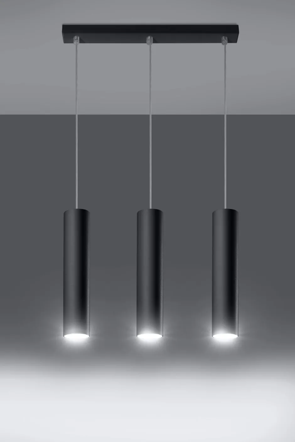 Sollux Hängeleuchte Metall 3-flammig GU10 B: 45 cm Schwarz< Hängelampen|Wohnzimmerlampen